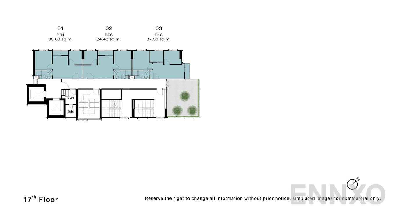แปลนชั้น 17 Floor ของโครงการ NUE Riverest Ratburana