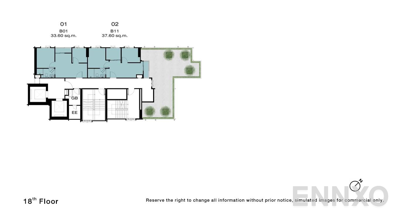 แปลนชั้น 18 Floor ของโครงการ NUE Riverest Ratburana