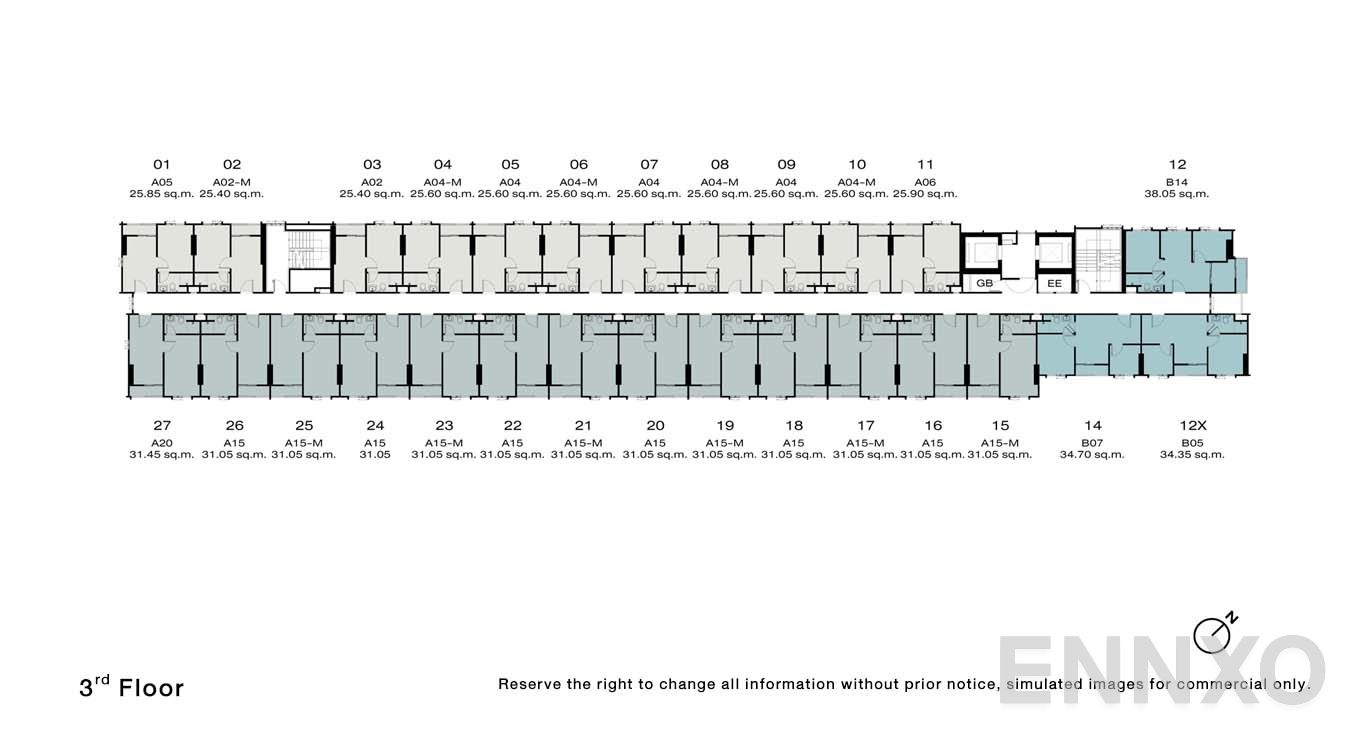 แปลนชั้น 3 Floor ของโครงการ NUE Riverest Ratburana
