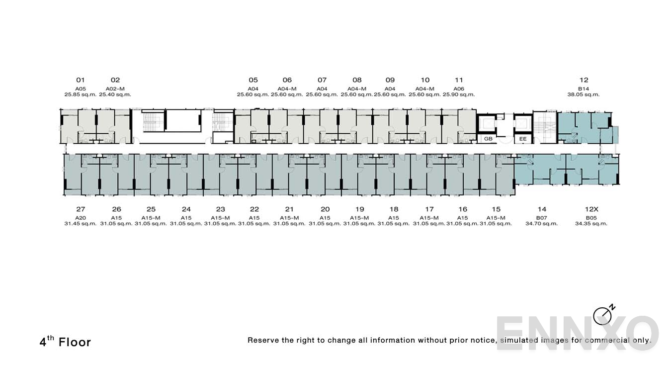 แปลนชั้น 4 Floor ของโครงการ NUE Riverest Ratburana