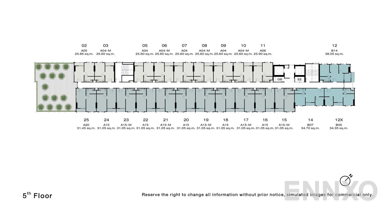 แปลนชั้น 5 Floor ของโครงการ NUE Riverest Ratburana