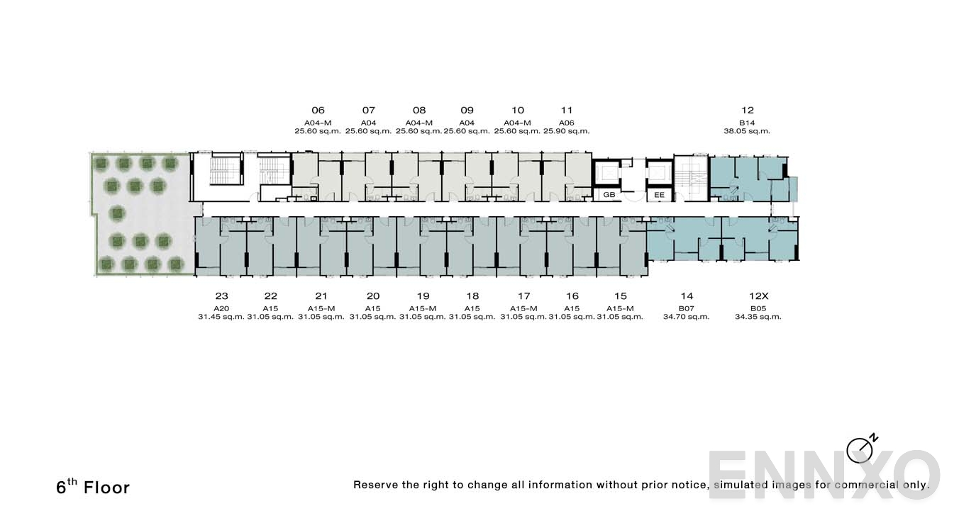 แปลนชั้น 6 Floor ของโครงการ NUE Riverest Ratburana
