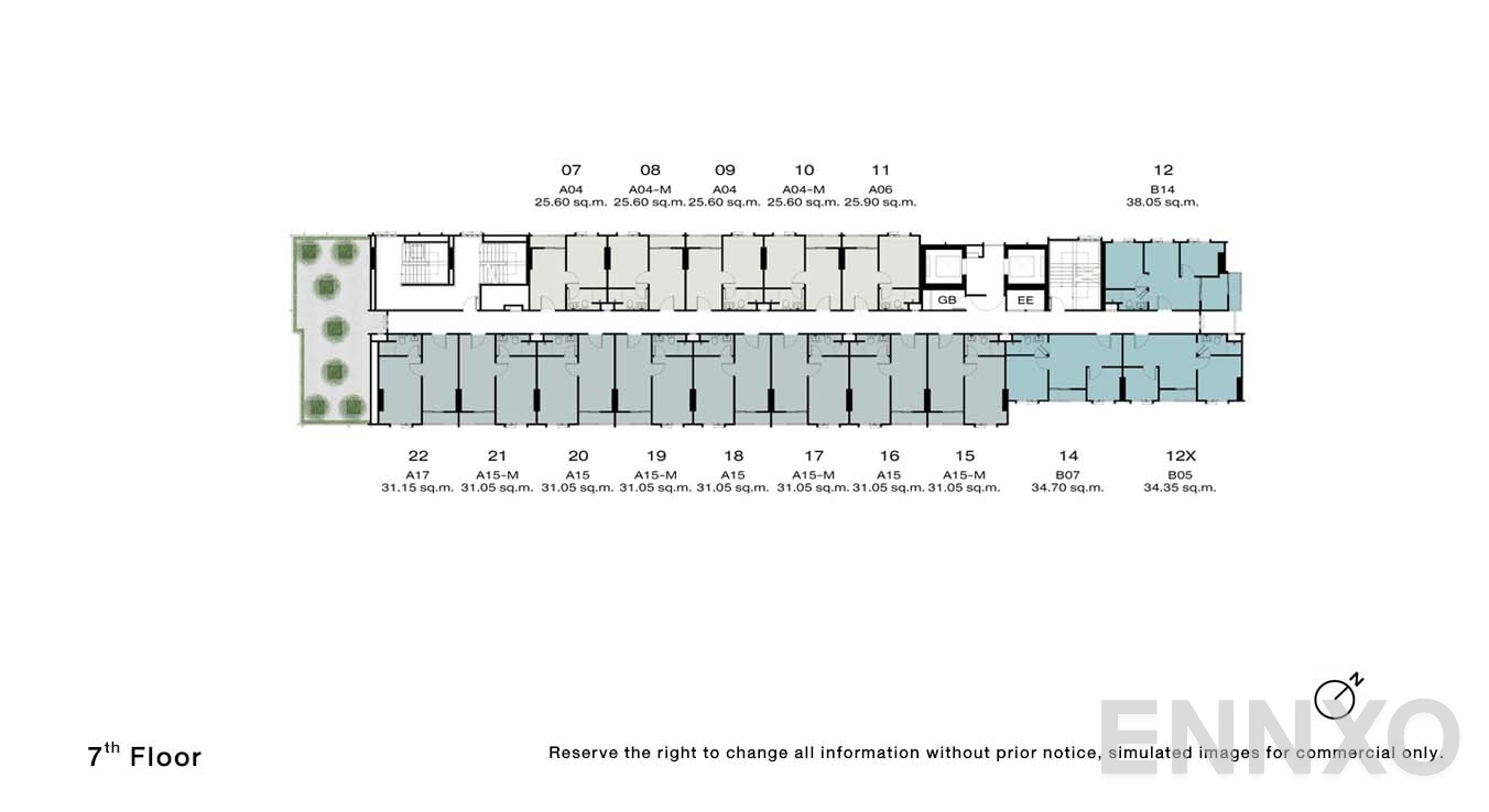 แปลนชั้น 7 Floor ของโครงการ NUE Riverest Ratburana