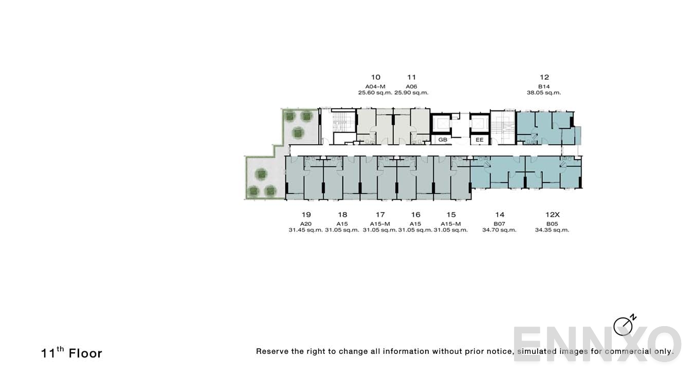 แปลนชั้น 11 Floor ของโครงการ NUE Riverest Ratburana