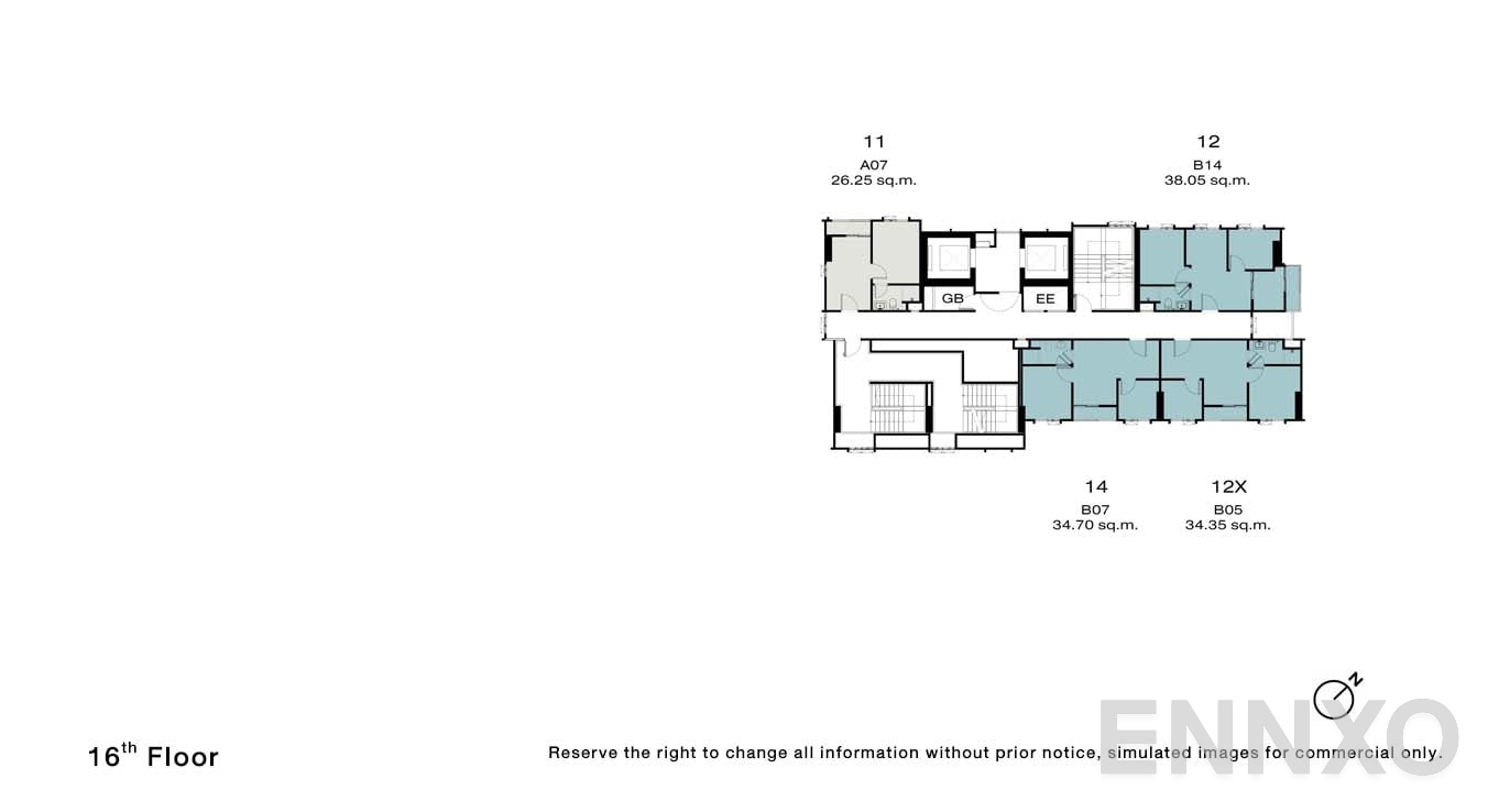 แปลนชั้น 16 Floor ของโครงการ NUE Riverest Ratburana