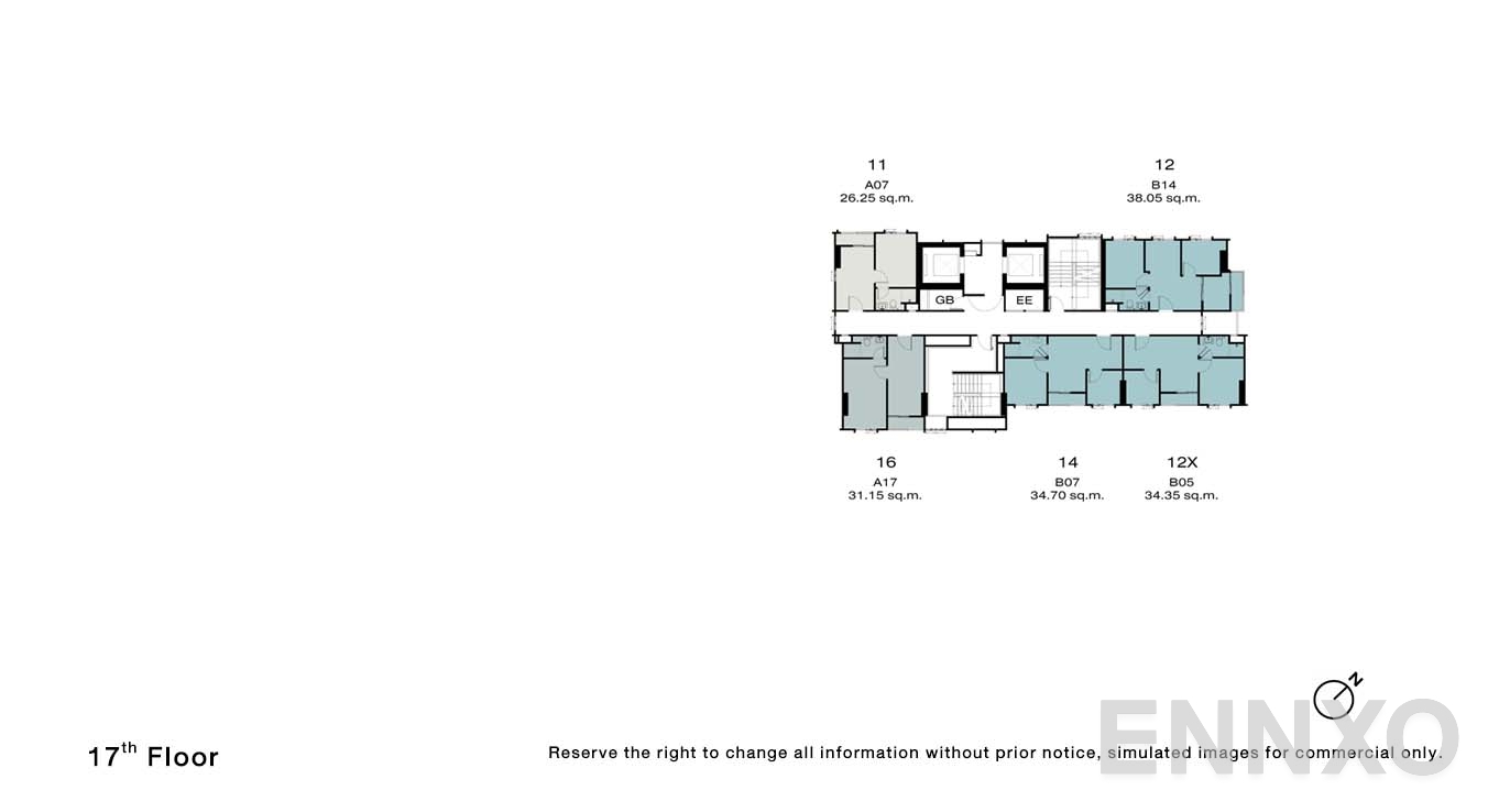 แปลนชั้น 17 Floor ของโครงการ NUE Riverest Ratburana