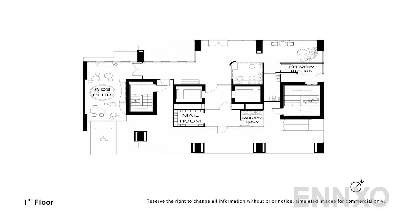 แปลนชั้น 1 Floor ของโครงการ NUE Riverest Ratburana