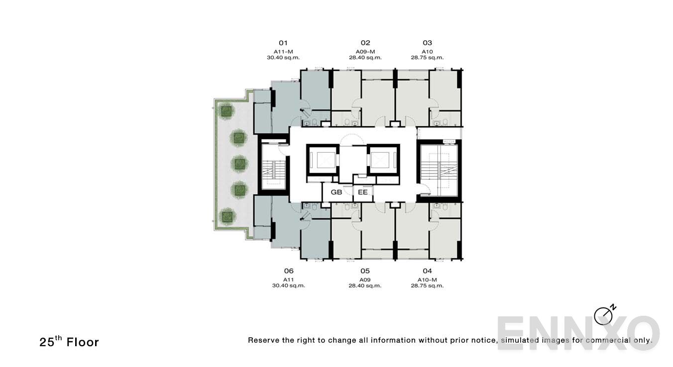 แปลนชั้น 25 Floor ของโครงการ NUE Riverest Ratburana
