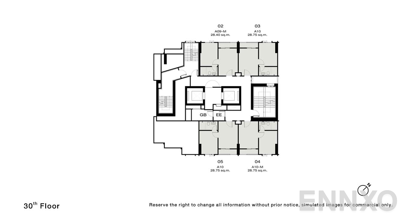 แปลนชั้น 30 Floor ของโครงการ NUE Riverest Ratburana