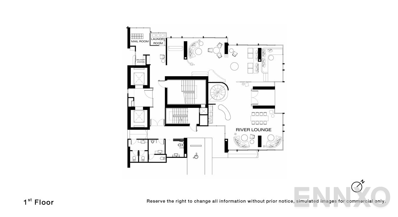 แปลนชั้น 1 Floor ของโครงการ NUE Riverest Ratburana
