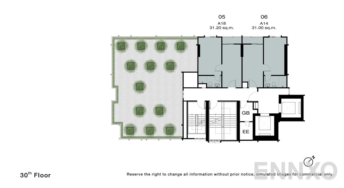 แปลนชั้น 30 Floor ของโครงการ NUE Riverest Ratburana