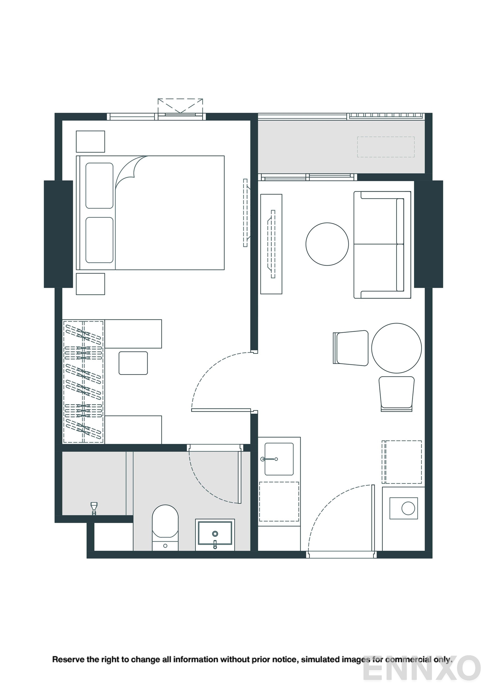 รูปแปลนห้อง A15-M ของโครงการ NUE Riverest Ratburana