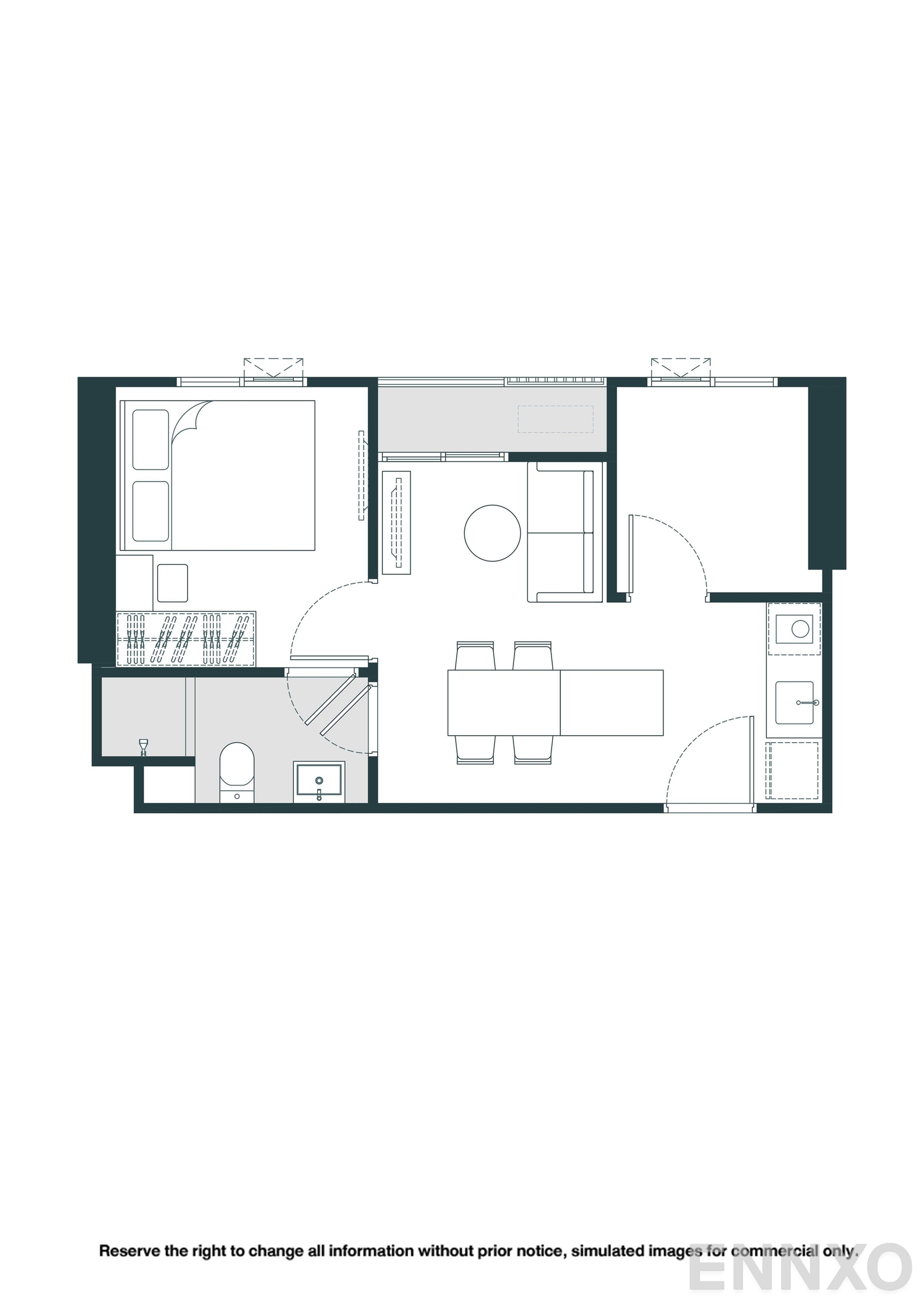 รูปแปลนห้อง B03-M ของโครงการ NUE Riverest Ratburana