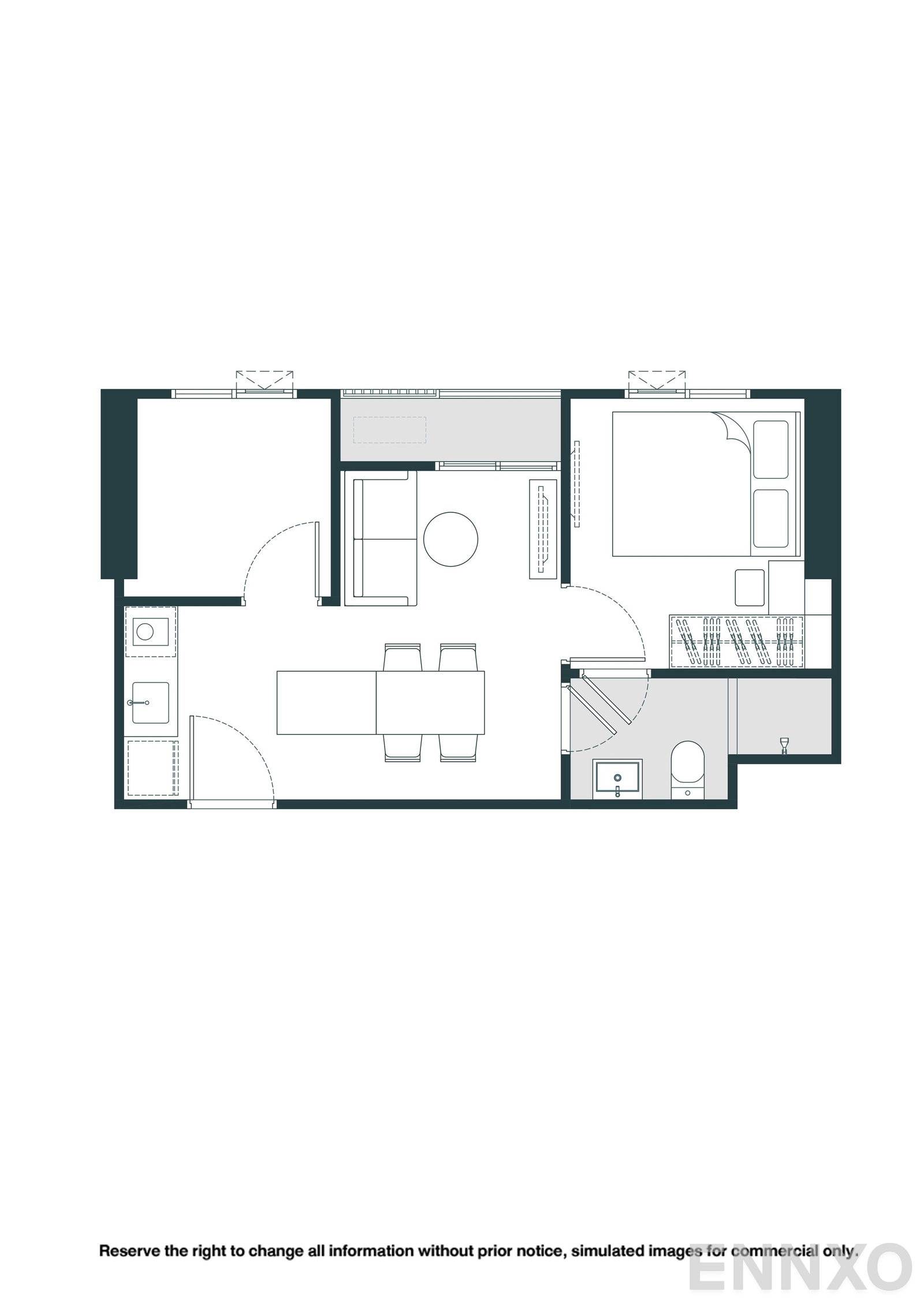 รูปแปลนห้อง B02 ของโครงการ NUE Riverest Ratburana