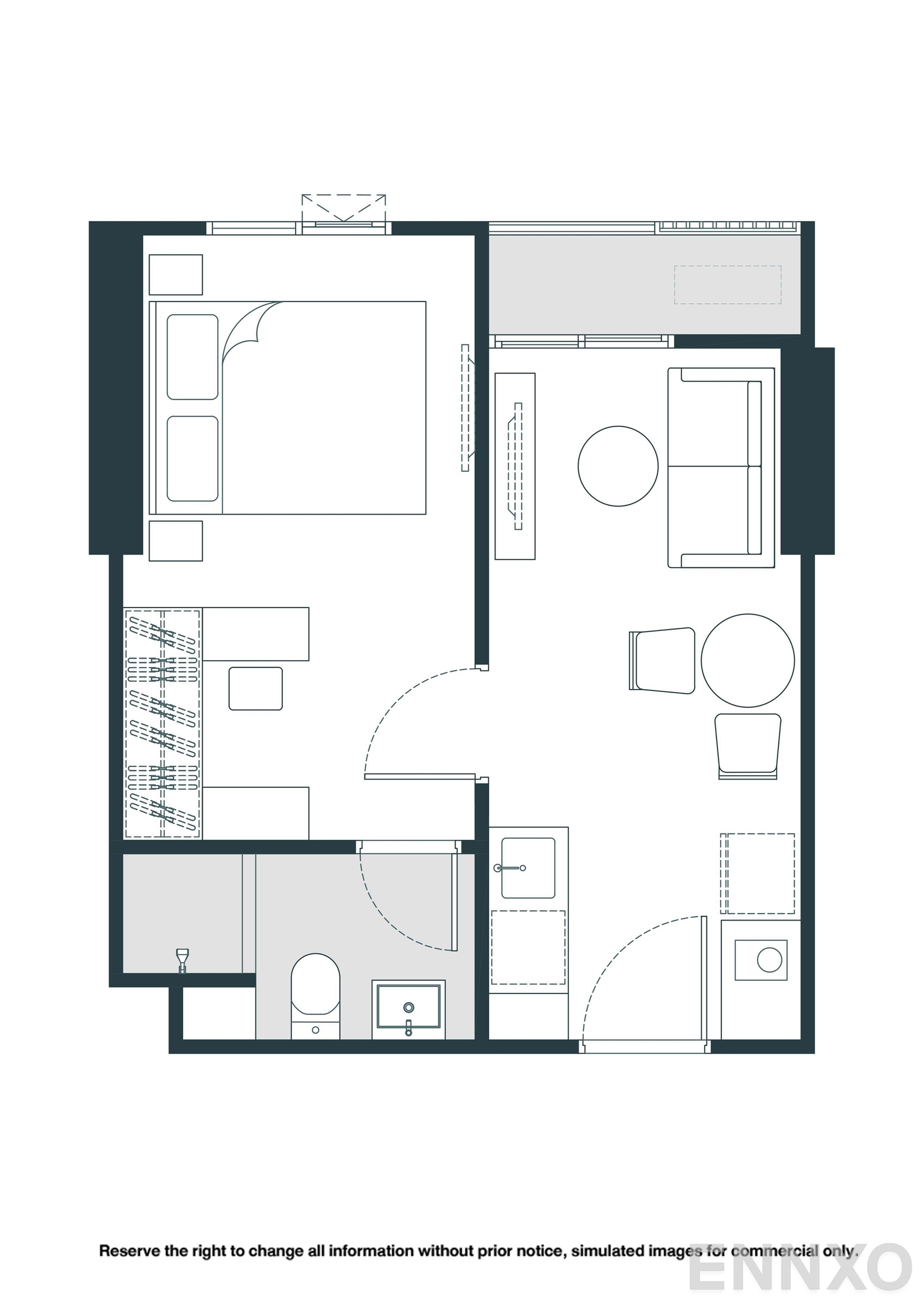 รูปแปลนห้อง A13-M ของโครงการ NUE Riverest Ratburana