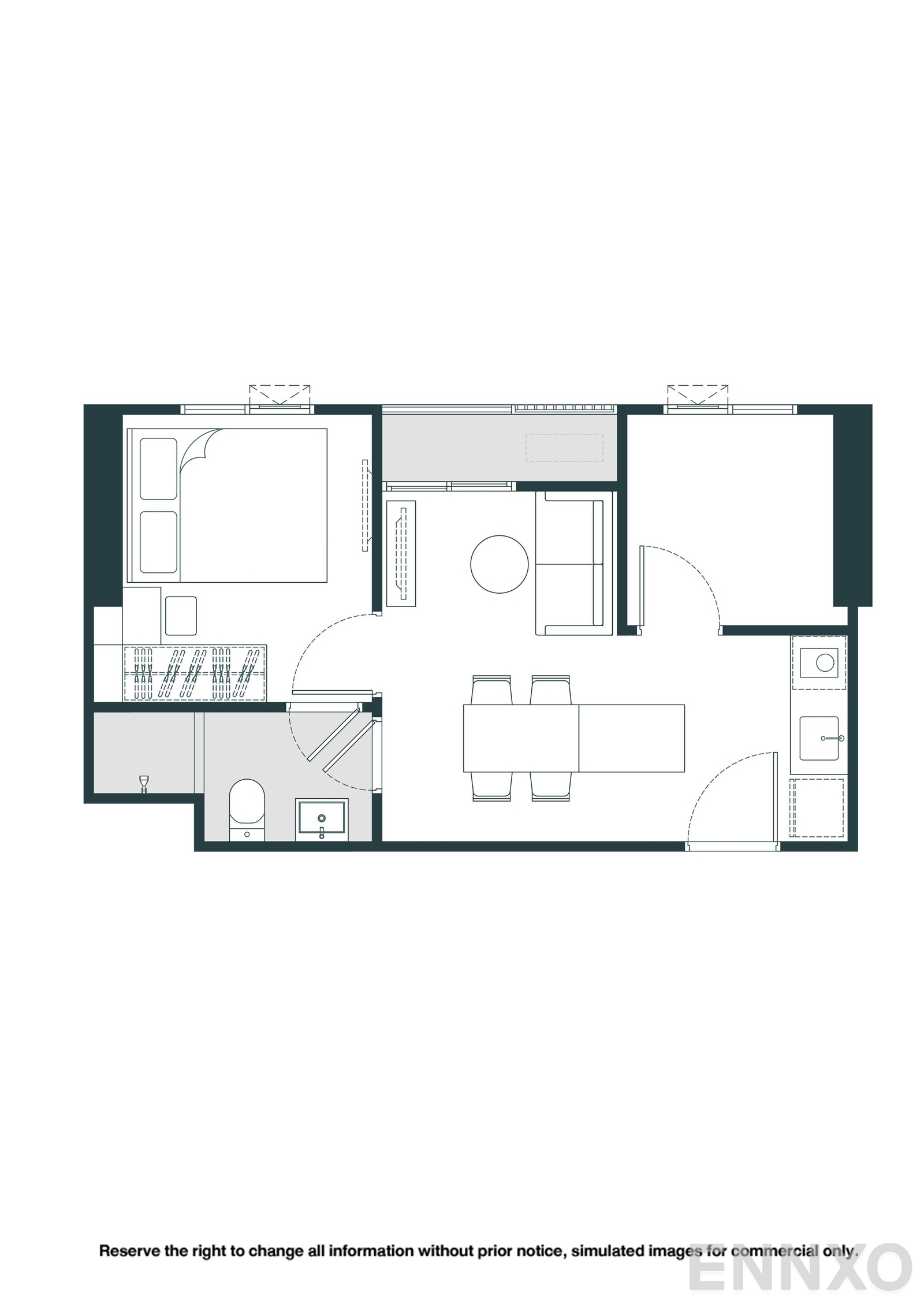 รูปแปลนห้อง B02-M ของโครงการ NUE Riverest Ratburana