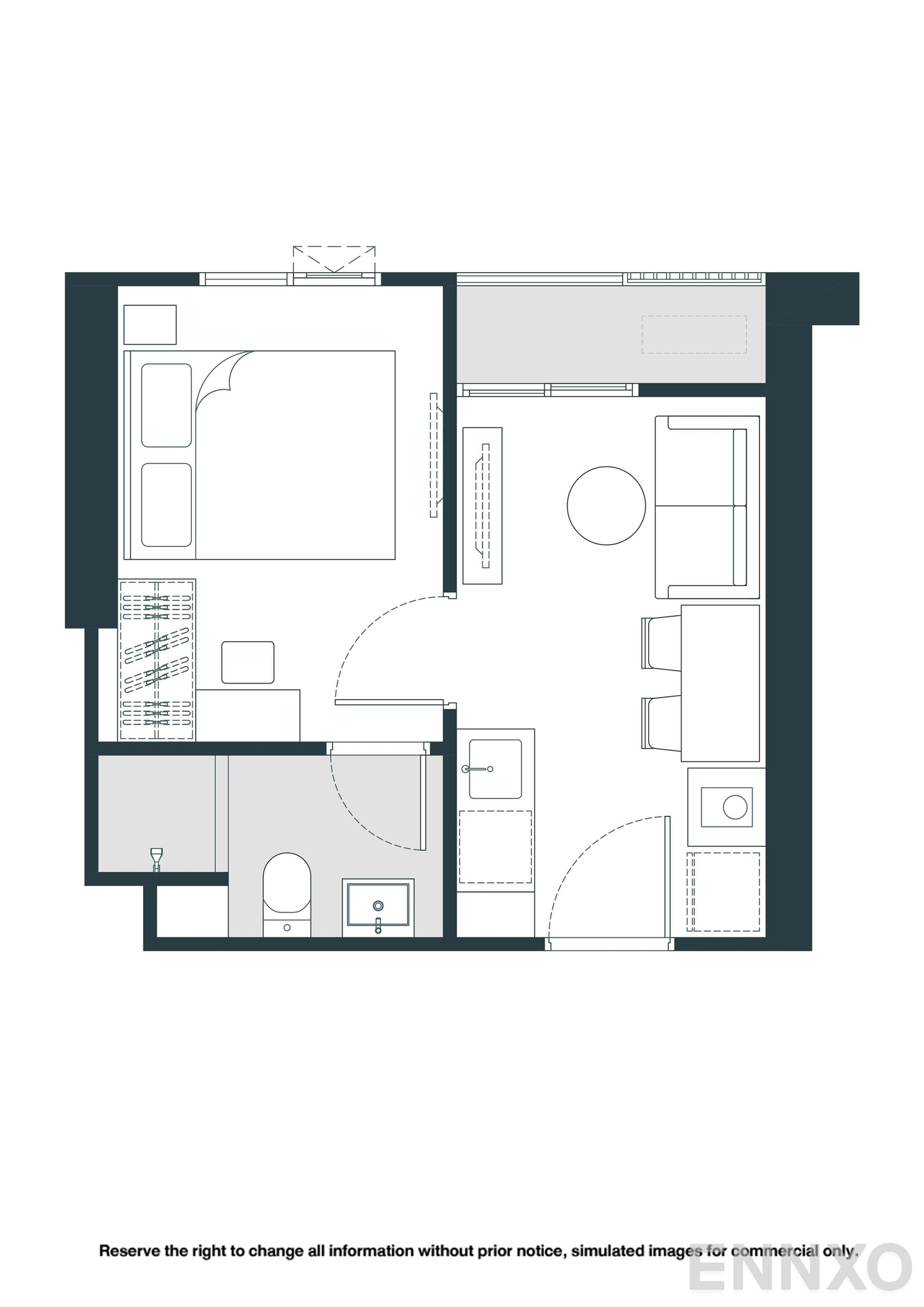 รูปแปลนห้อง A03-M ของโครงการ NUE Riverest Ratburana
