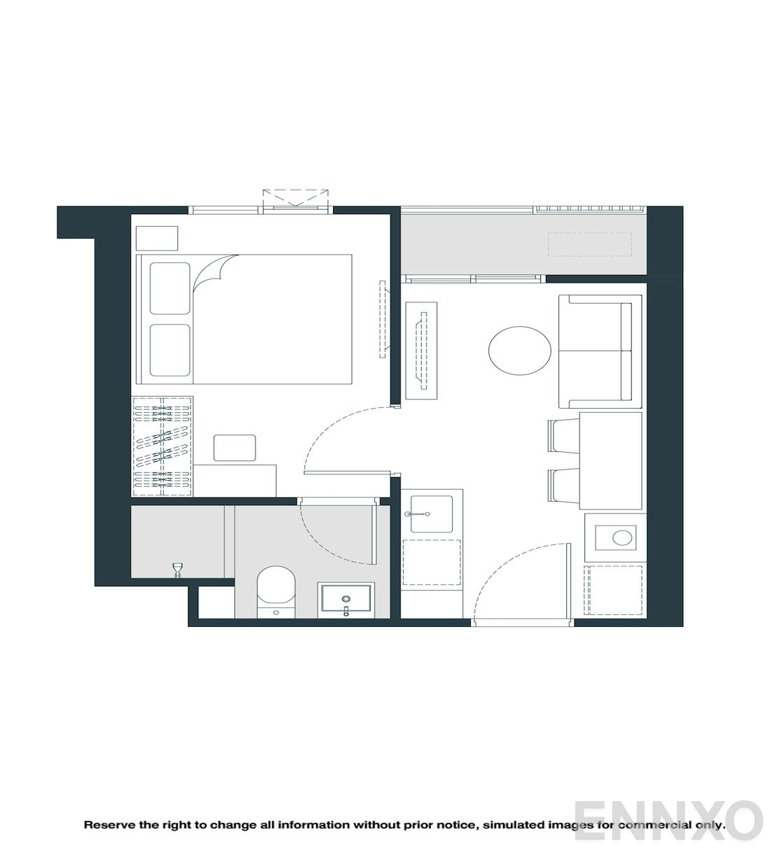 รูปแปลนห้อง A01-M ของโครงการ NUE Riverest Ratburana
