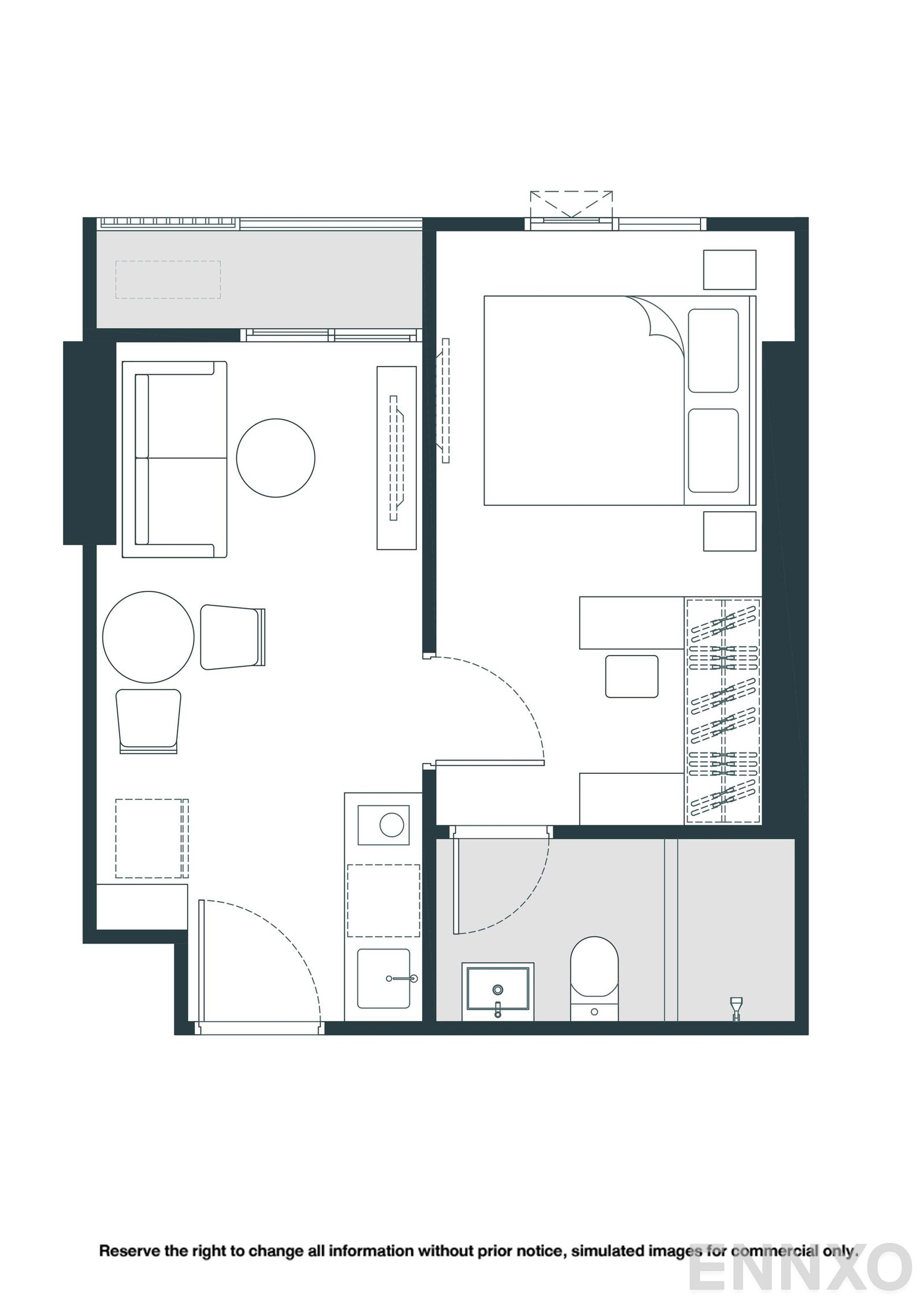 รูปแปลนห้อง A14 ของโครงการ NUE Riverest Ratburana