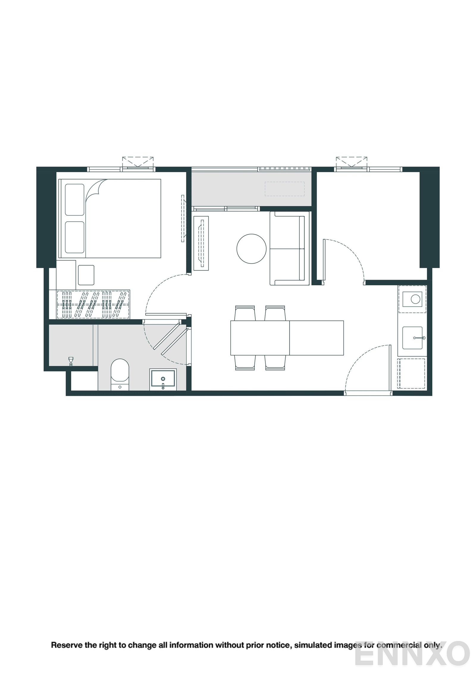 รูปแปลนห้อง B06-M ของโครงการ NUE Riverest Ratburana
