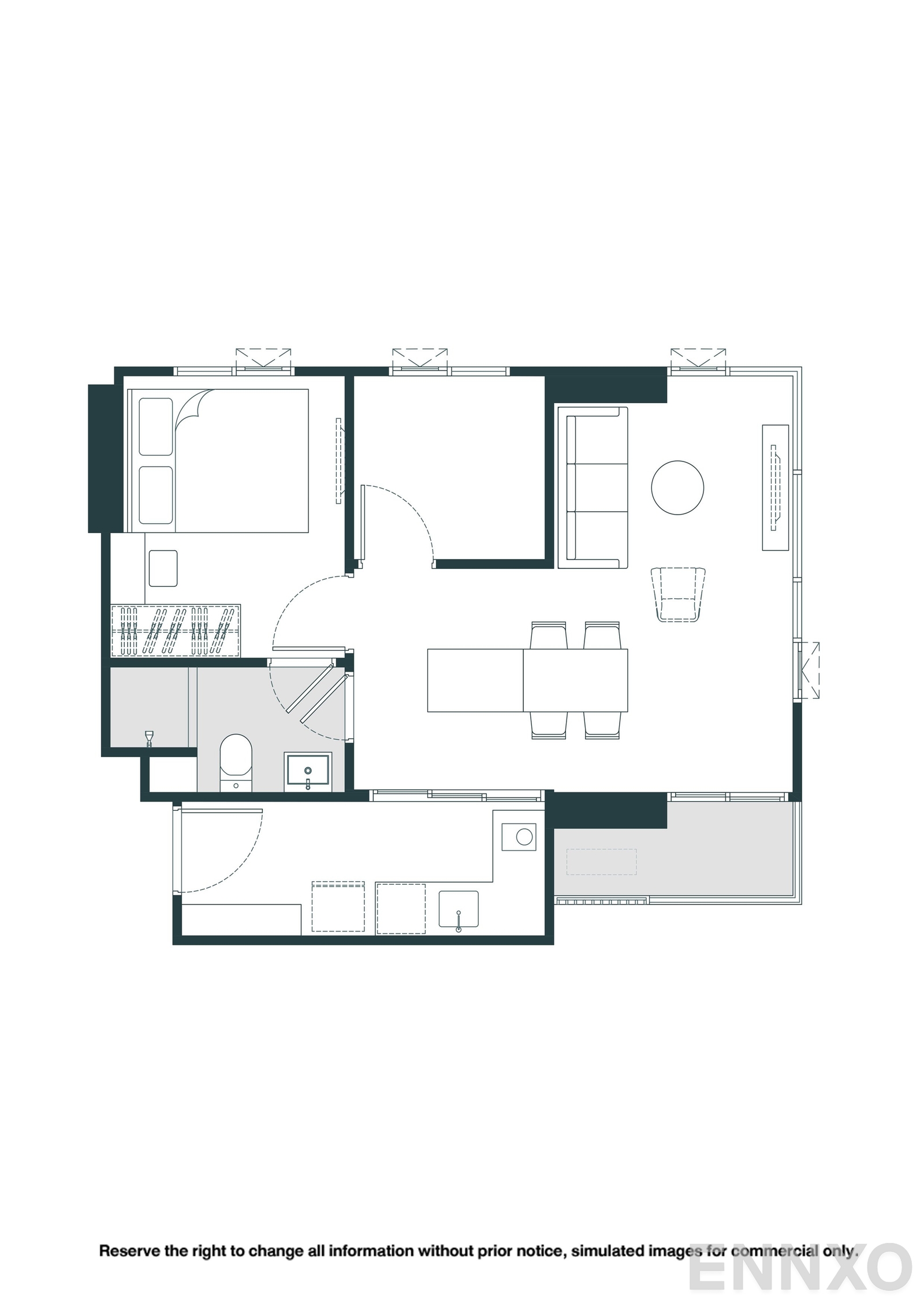 รูปแปลนห้อง B15 ของโครงการ NUE Riverest Ratburana