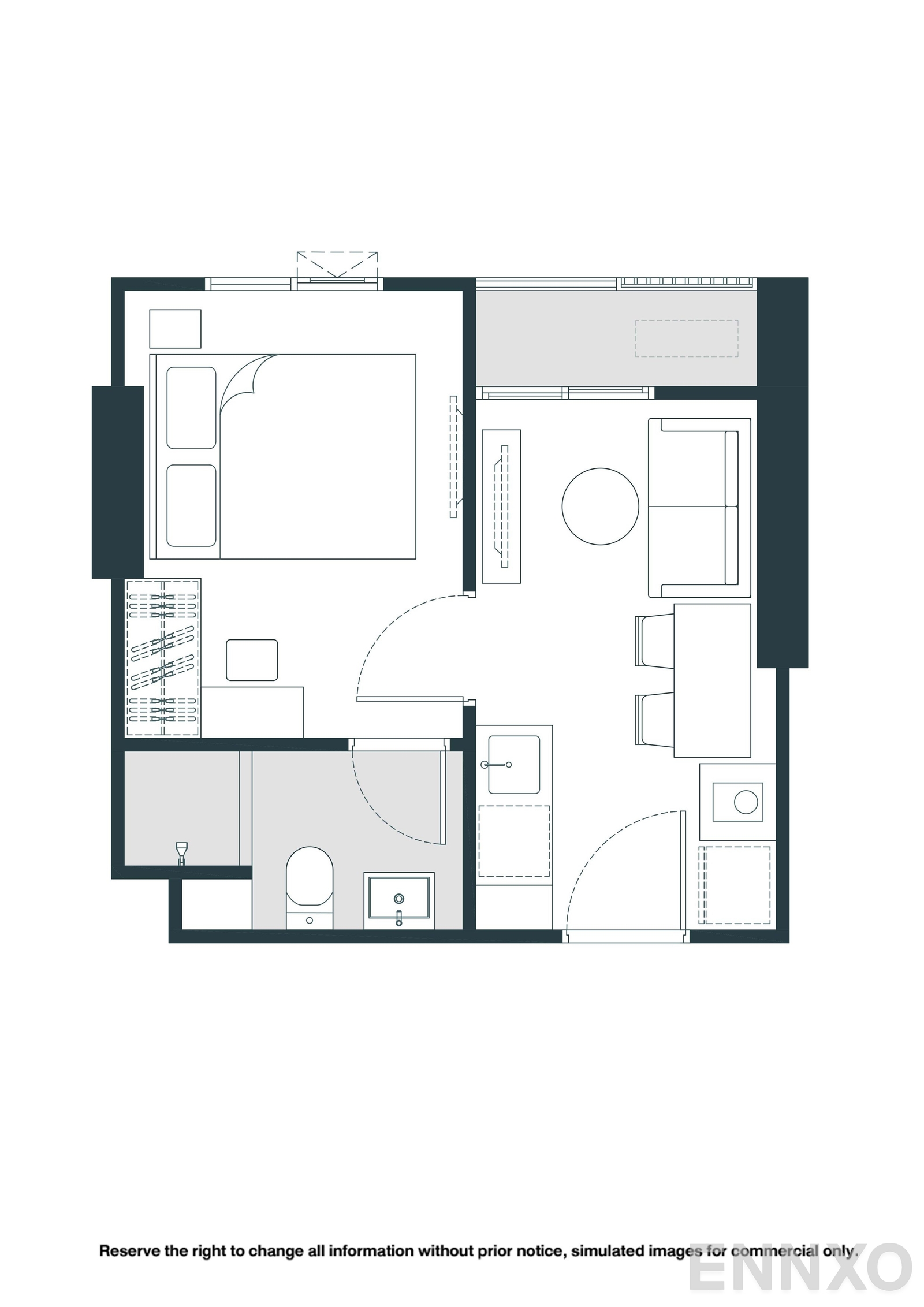 รูปแปลนห้อง A02-M ของโครงการ NUE Riverest Ratburana