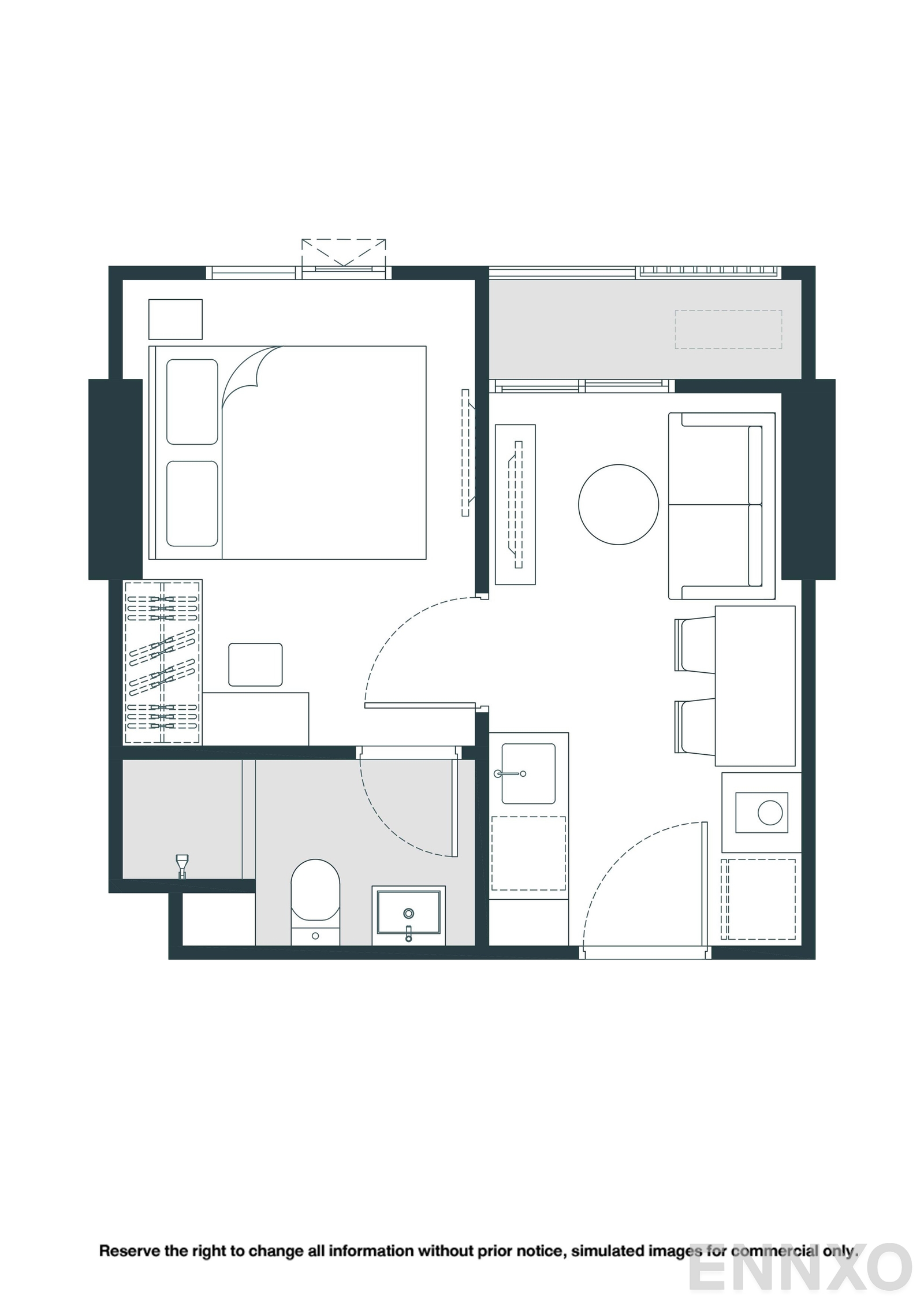 รูปแปลนห้อง A04-M ของโครงการ NUE Riverest Ratburana