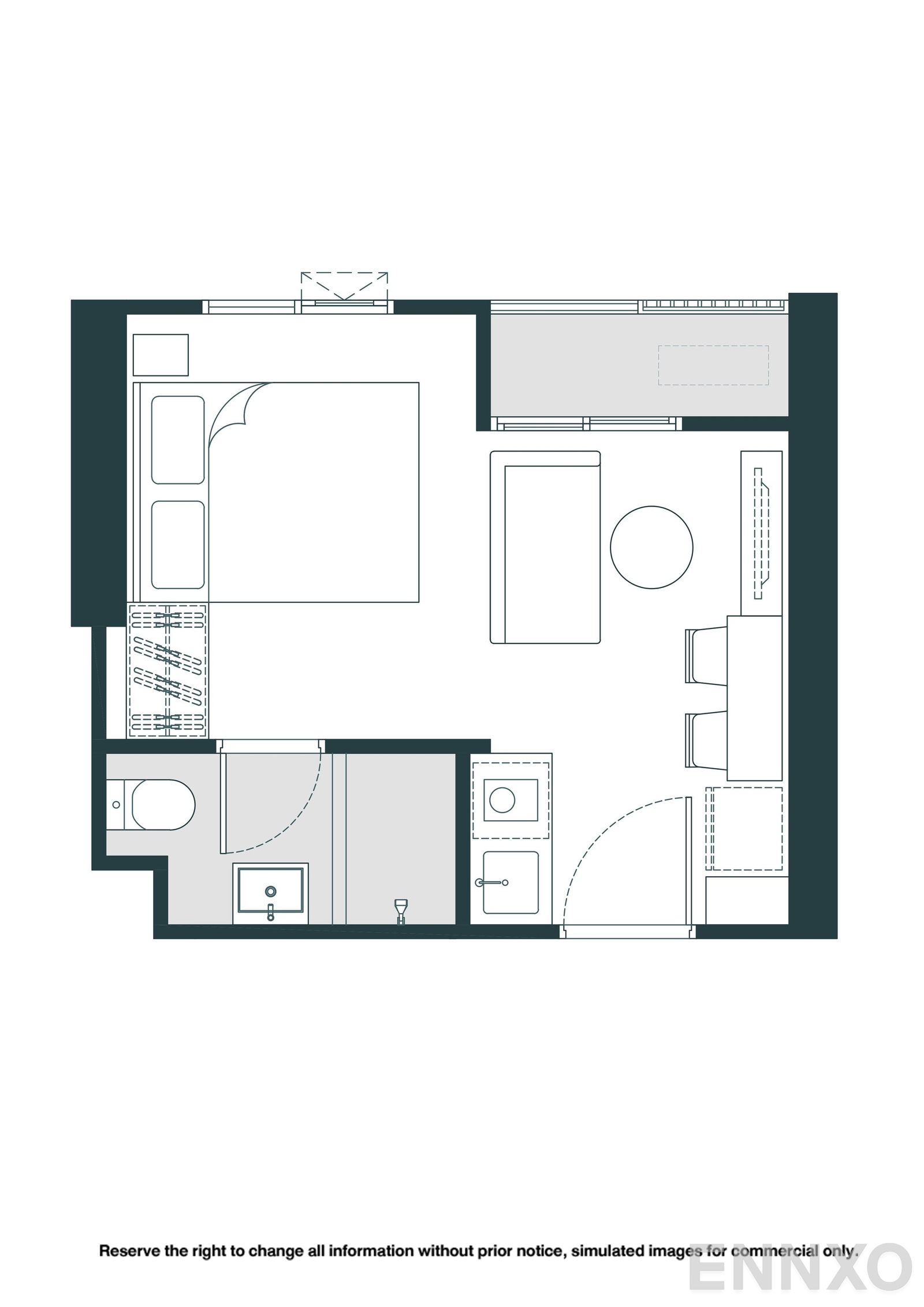 รูปแปลนห้อง S02-M ของโครงการ NUE Riverest Ratburana