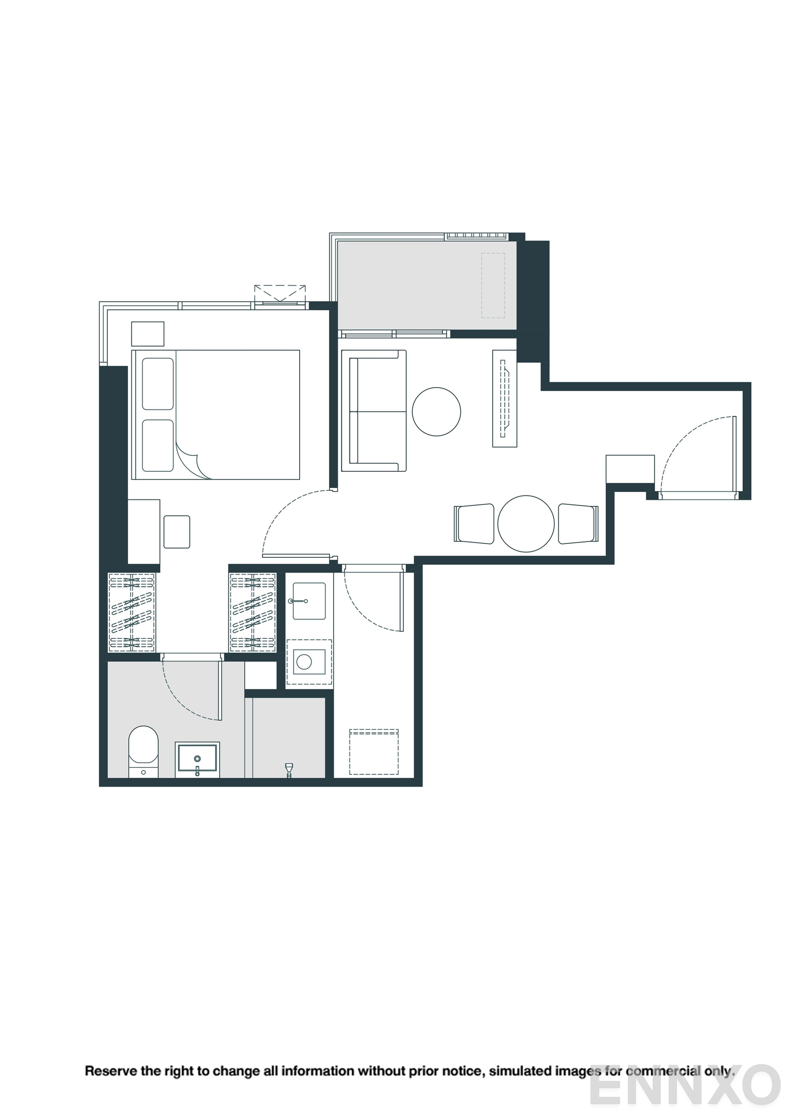 รูปแปลนห้อง A12-M ของโครงการ NUE Riverest Ratburana