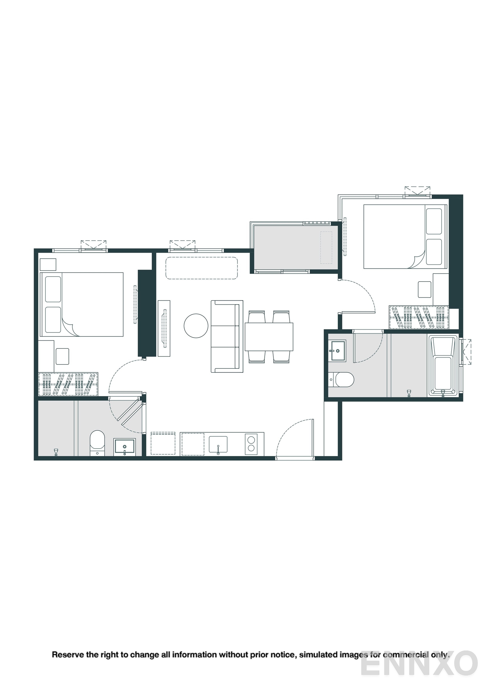 รูปแปลนห้อง B18-M ของโครงการ NUE Riverest Ratburana