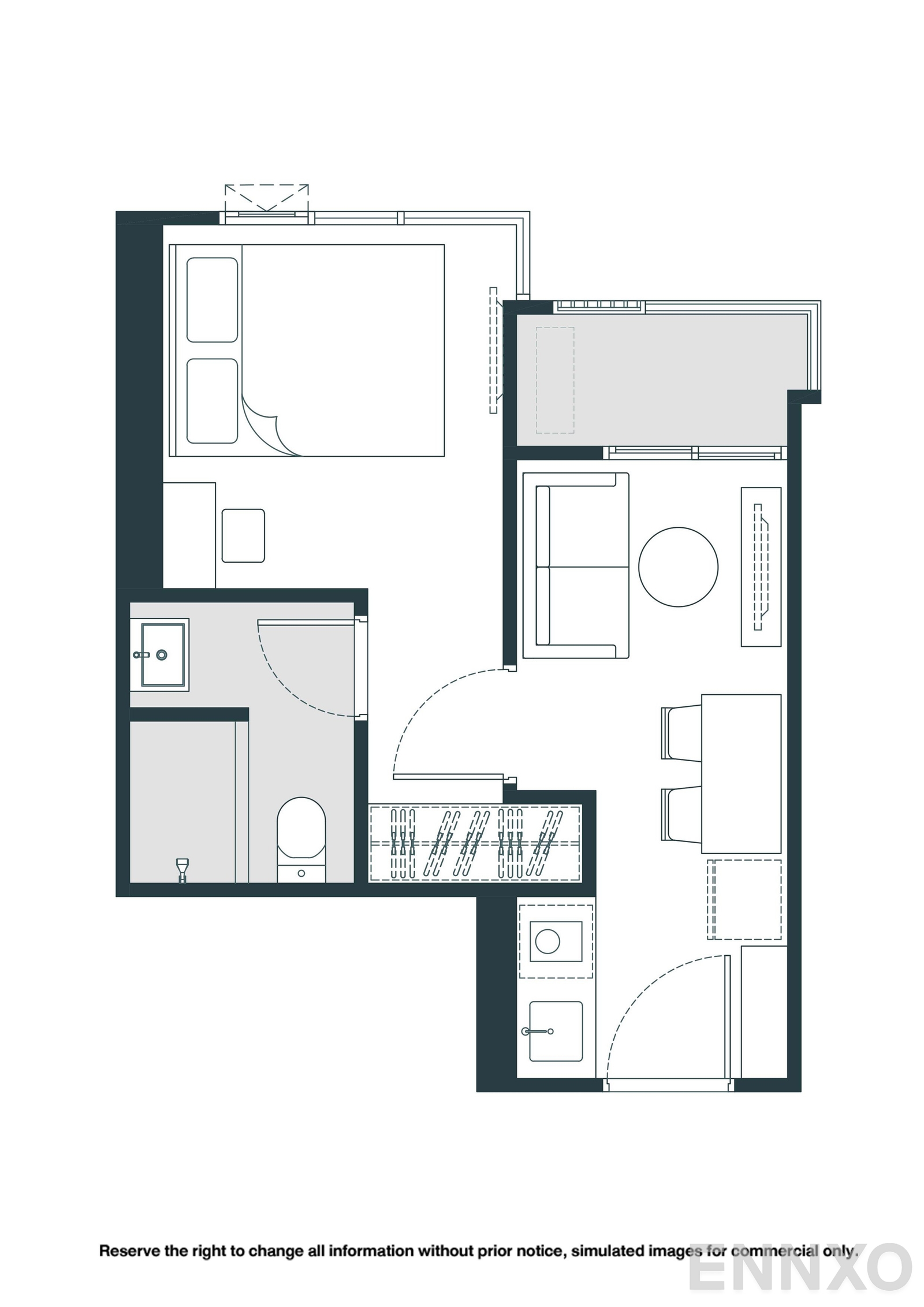รูปแปลนห้อง A08-M ของโครงการ NUE Riverest Ratburana