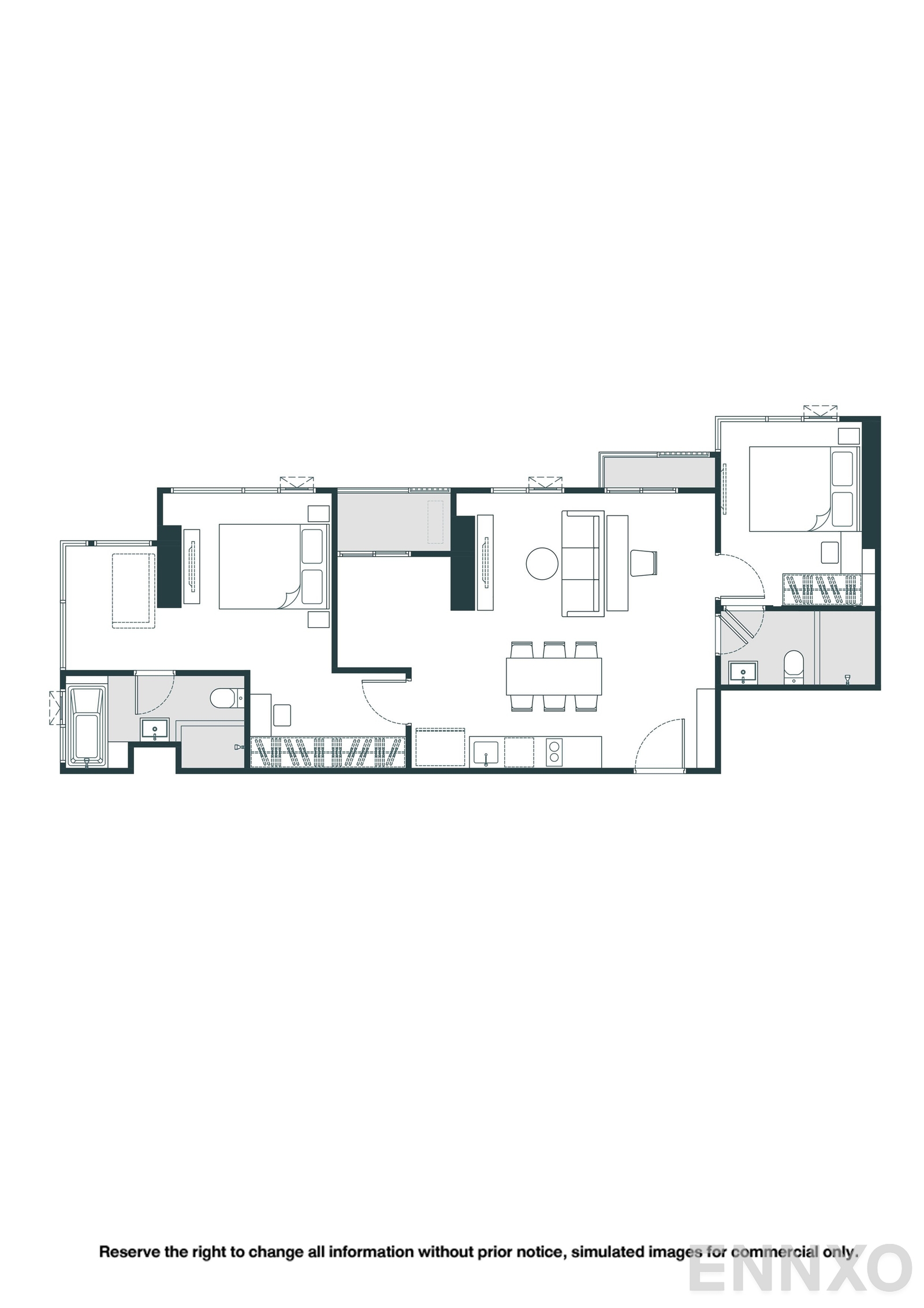 รูปแปลนห้อง B19-M ของโครงการ NUE Riverest Ratburana