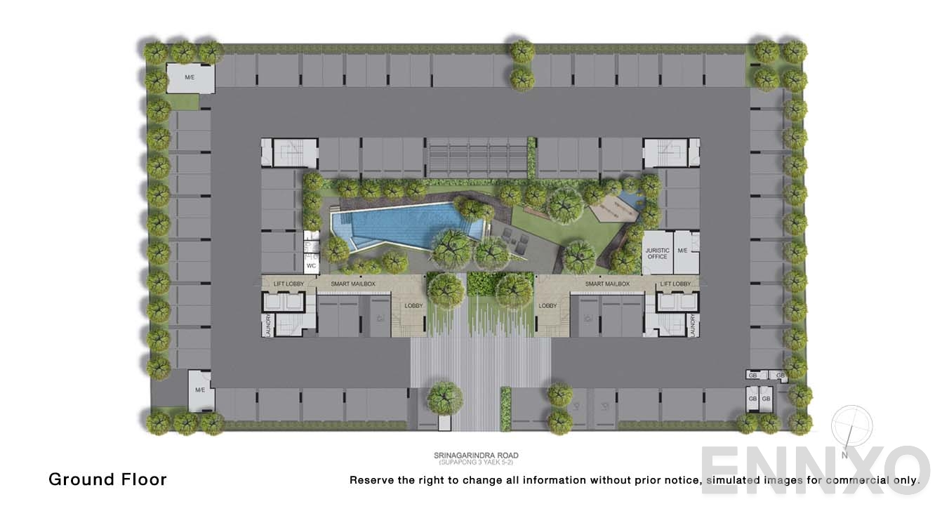 แปลนชั้น Ground Floor ของโครงการ นิว ซี - สแควร์ สวนหลวง สเตชั่น