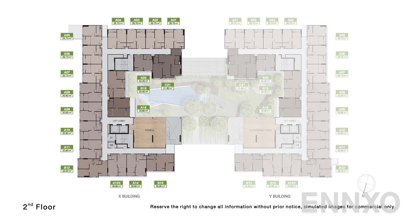 แปลนชั้น 2 Floor ของโครงการ นิว ซี - สแควร์ สวนหลวง สเตชั่น