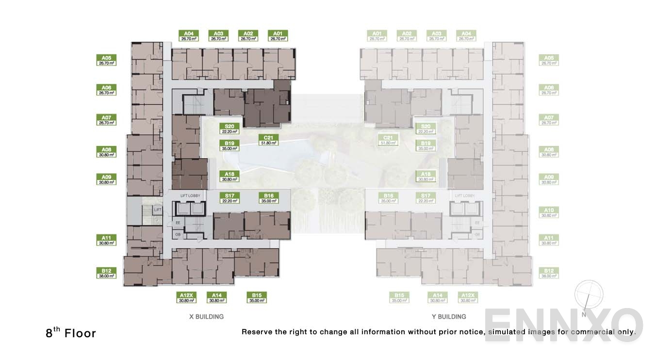 แปลนชั้น 8 Floor ของโครงการ นิว ซี - สแควร์ สวนหลวง สเตชั่น