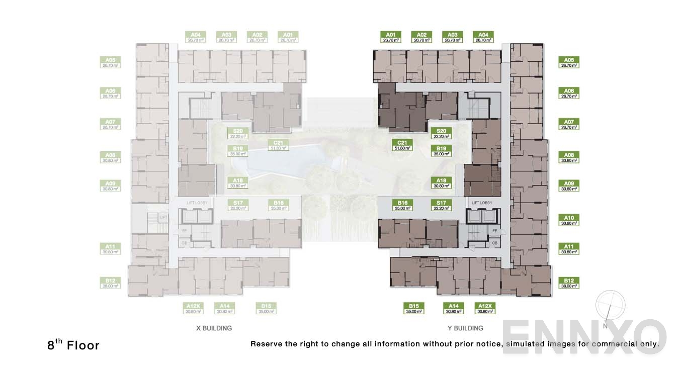 แปลนชั้น 8 Floor ของโครงการ นิว ซี - สแควร์ สวนหลวง สเตชั่น