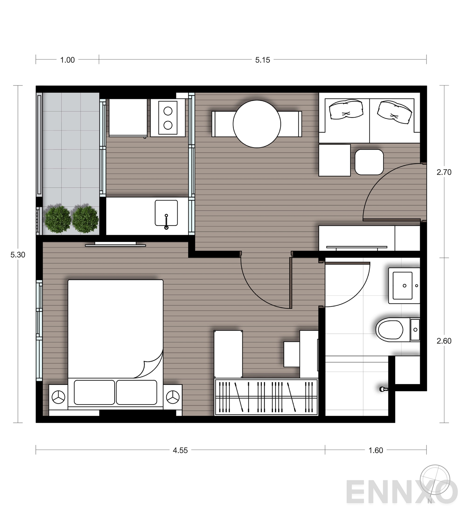 รูปแปลนห้อง A11 ของโครงการ นิว ซี - สแควร์ สวนหลวง สเตชั่น