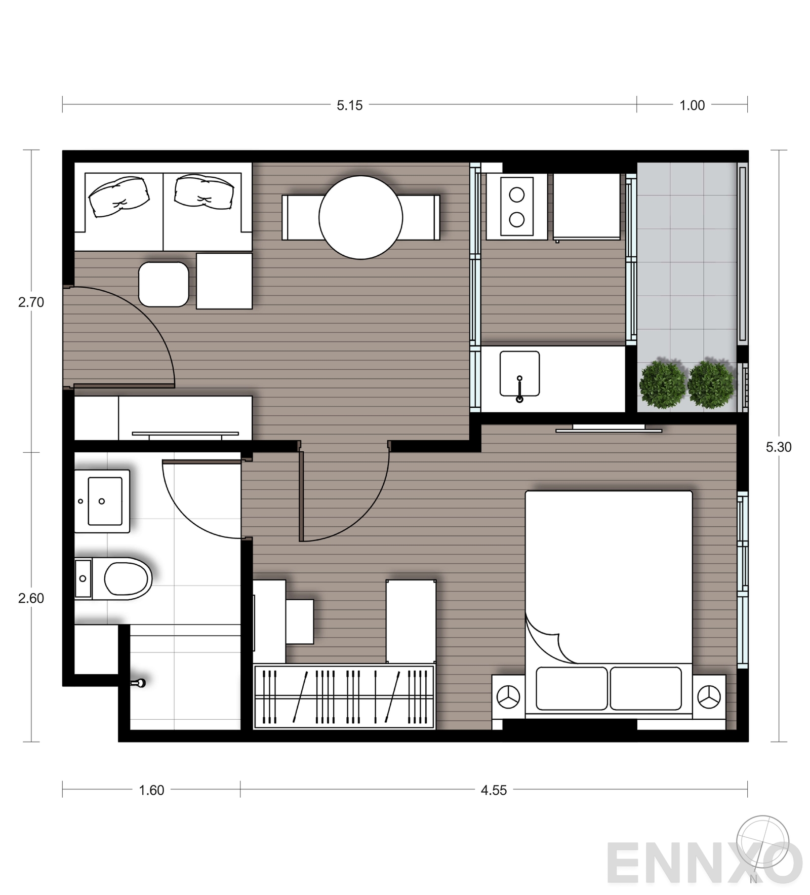 รูปแปลนห้อง A09 ของโครงการ นิว ซี - สแควร์ สวนหลวง สเตชั่น