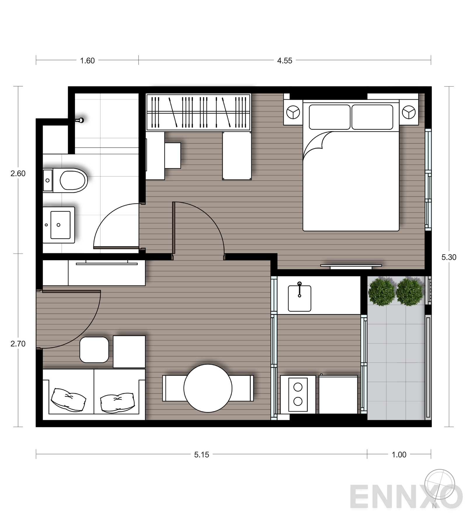 รูปแปลนห้อง A10 ของโครงการ นิว ซี - สแควร์ สวนหลวง สเตชั่น