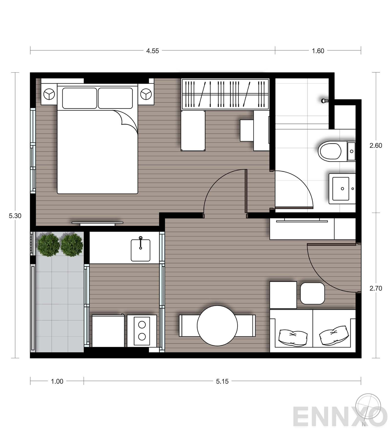 รูปแปลนห้อง A10 ของโครงการ นิว ซี - สแควร์ สวนหลวง สเตชั่น