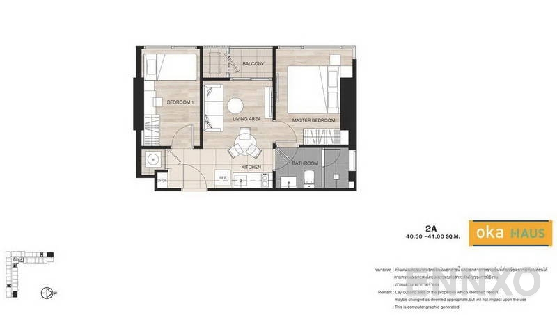 รูปแปลนห้อง 2 Bedrooms ของโครงการ โอกะ เฮาส์ สุขุมวิท 36