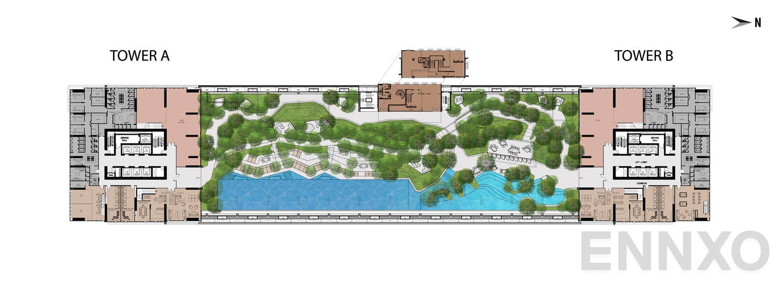 แปลนชั้น Floor 8 ของโครงการ One 9 Five Asoke - Rama 9