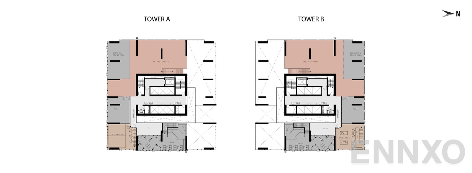 แปลนชั้น Floor 8 Upper ของโครงการ One 9 Five Asoke - Rama 9