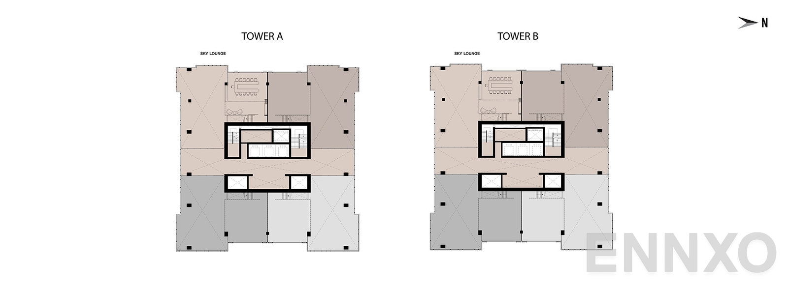 แปลนชั้น Floor 61 Upper ของโครงการ One 9 Five Asoke - Rama 9