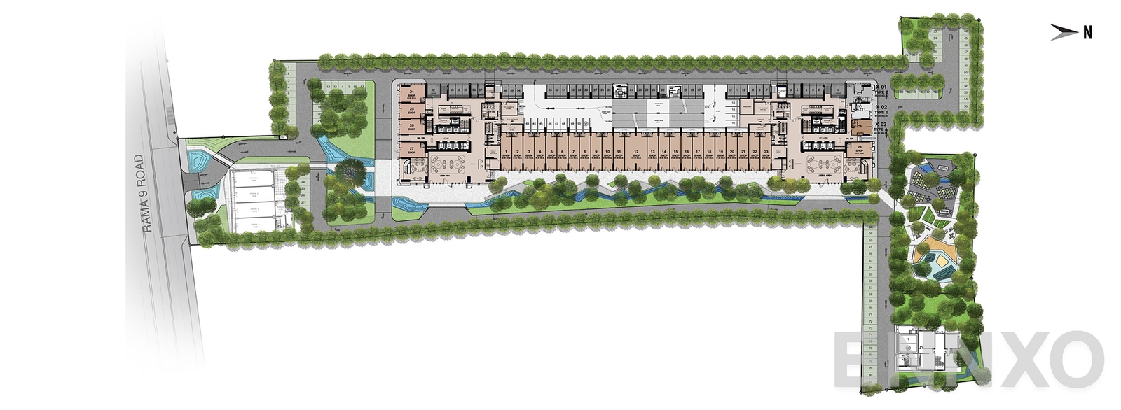 แปลนชั้น Master Plan ของโครงการ One 9 Five Asoke - Rama 9
