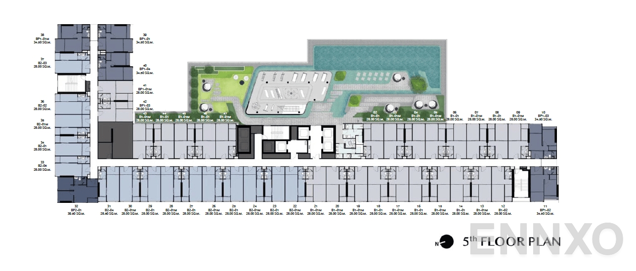 แปลนชั้น 5th Floor ของโครงการ ออริจิ้น เพลส บางนา