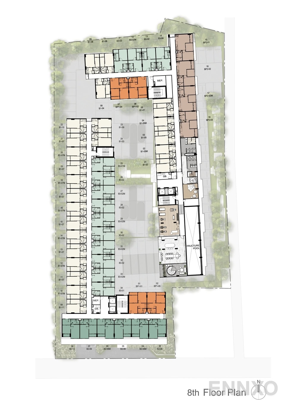 แปลนชั้น 8th Floor ของโครงการ ออริจิ้น เพลส ขอนแก่น - กัลปพฤกษ์