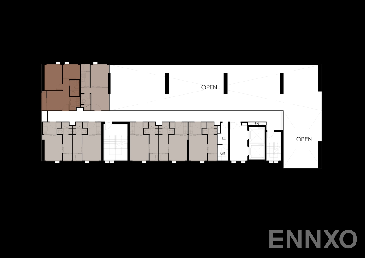 แปลนชั้น 2nd Floor Building A,B ของโครงการ ออริจิ้น เพลส รามคำแหง 153 
