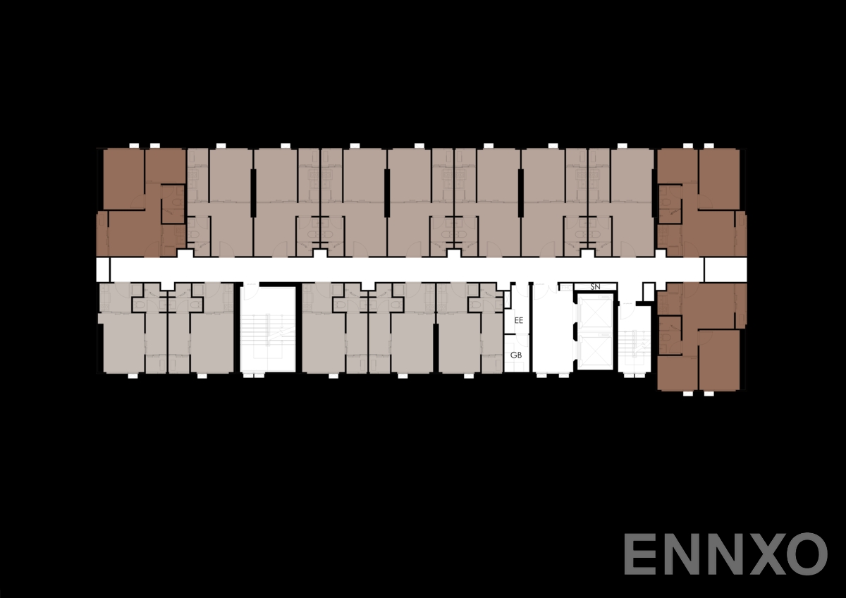 แปลนชั้น 3rd-9th Floor Building A,B ของโครงการ ออริจิ้น เพลส รามคำแหง 153 