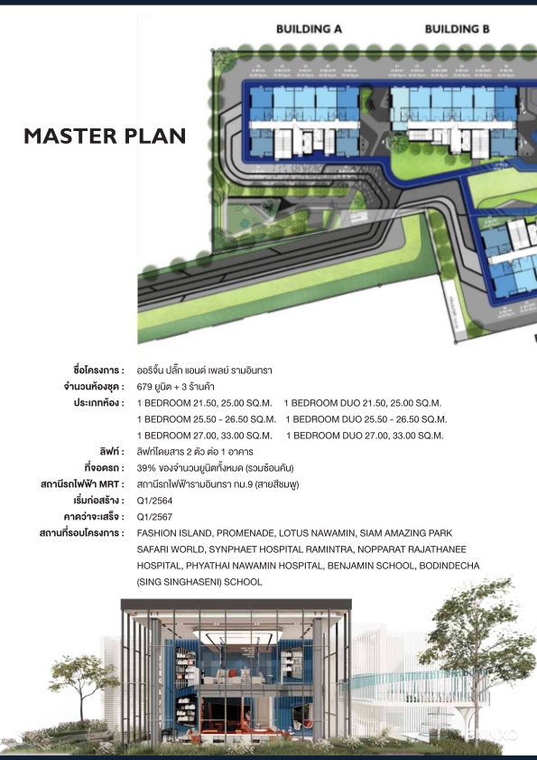 รูป โบรชัวร์ ของ โครงการ ออริจิ้น ปลั๊ก แอนด์ เพลย์ รามอินทรา หน้า 3